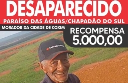 Família oferece R$ 5 mil por informação sobre pintor de Coxim desaparecido há 70 dias