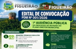 Prefeitura de Figueirão abre participação popular para revisão do Plano Diretor Municipal